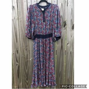 Vintage Diane Freis Paisley Long Sleeve Maxi Dress